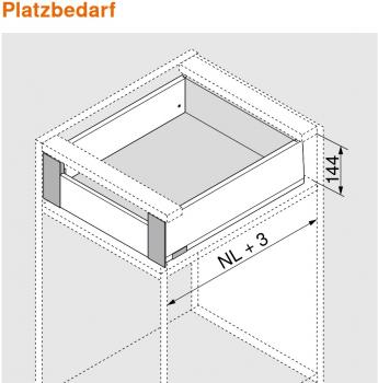 MERIVOBOX Fronthalter, Höhe K, für Innenschubkasten, links/rechts, oriongrau, ZI4.1KS1